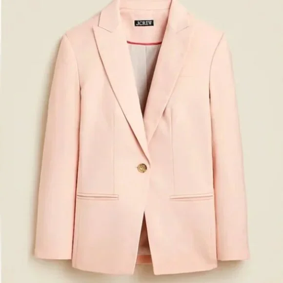 J Crew Blazer Womens 4 Pink Alexandra Linen Stretch Blend - Picture 1 of 11